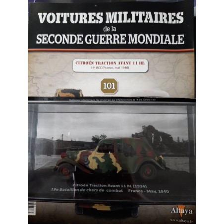 N°101 Citroën traction avant 11 BL (1934) 19e bataillon de chars de combat France - May, 1940